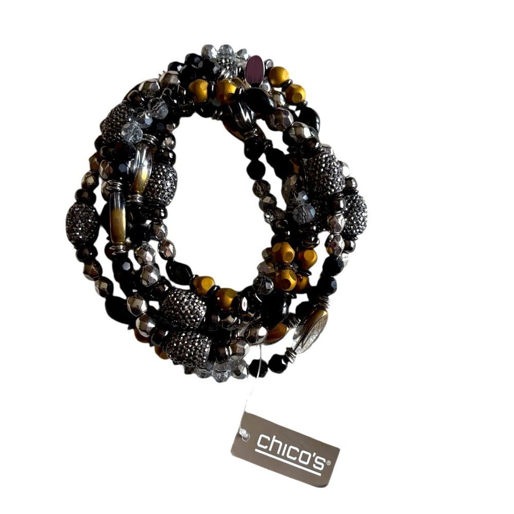 NEW Chico’s Double Beaded Long Necklace Business Casual Office Work